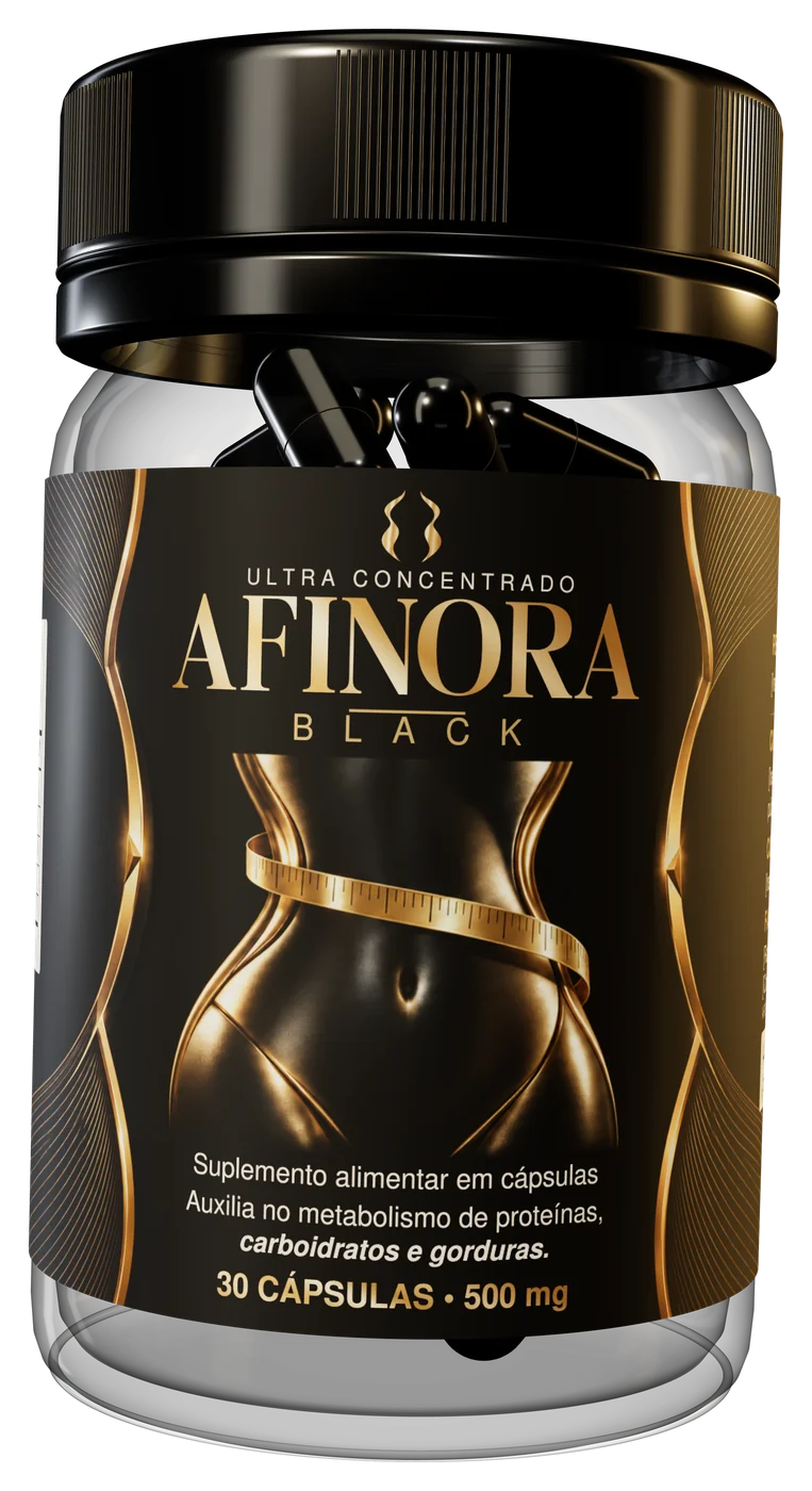 Pote Afinora Black com o rótulo original preto e dourado
